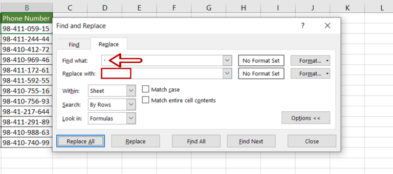 How To Take Out Hyphens In Excel