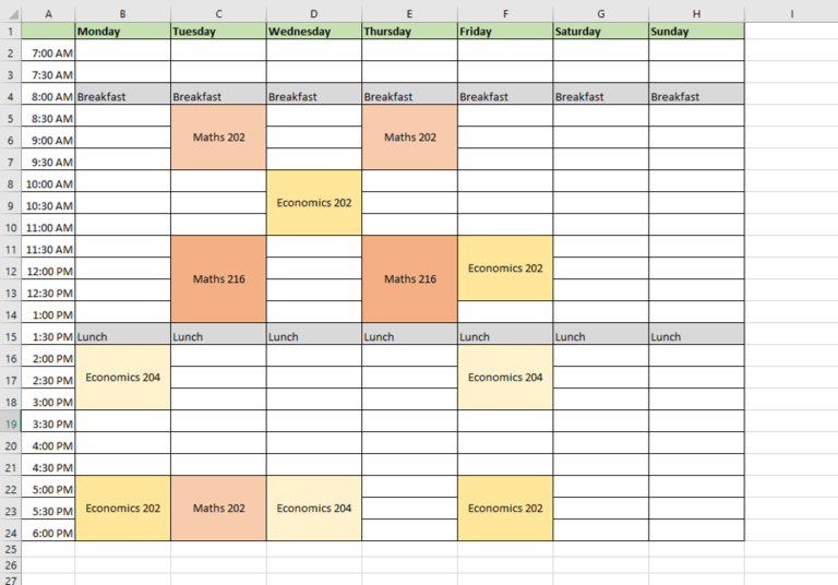 How To Make A Schedule In Excel | SpreadCheaters