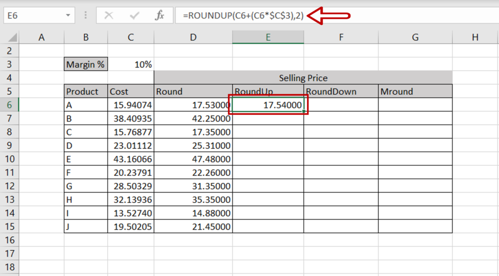 How To Add Rounding To A Formula In Excel | SpreadCheaters