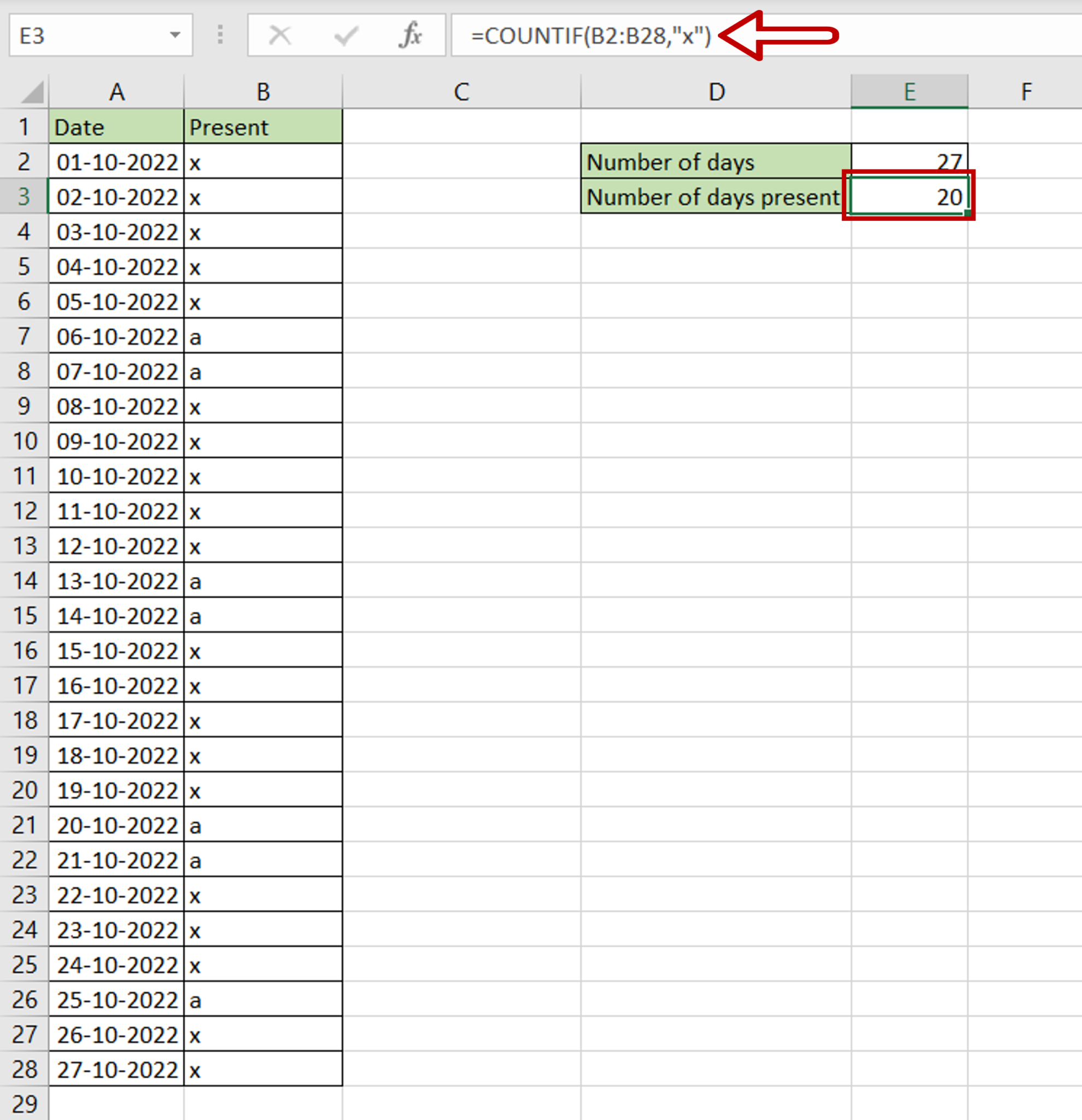 How To Count X In Excel | SpreadCheaters