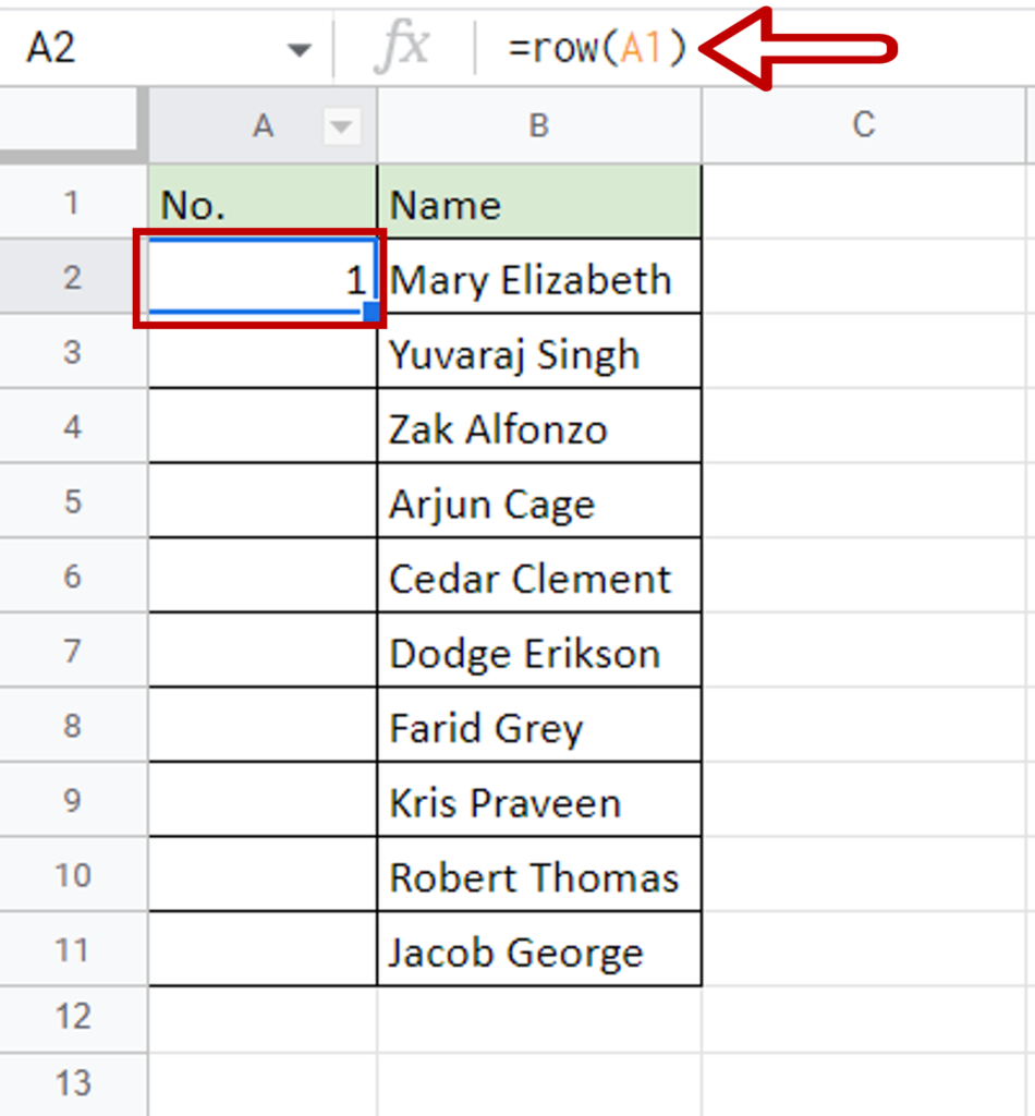 How To Number Rows In Google Sheets | SpreadCheaters