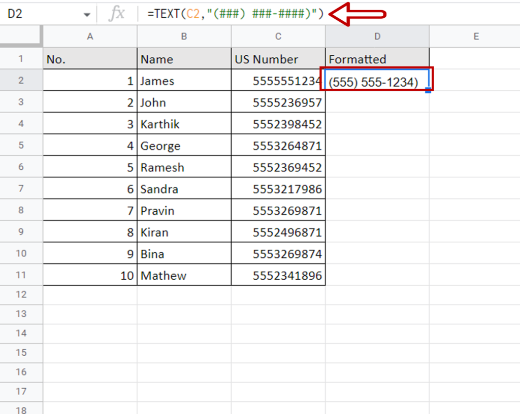  how to format phone numbers in google sheets spreadcheaters