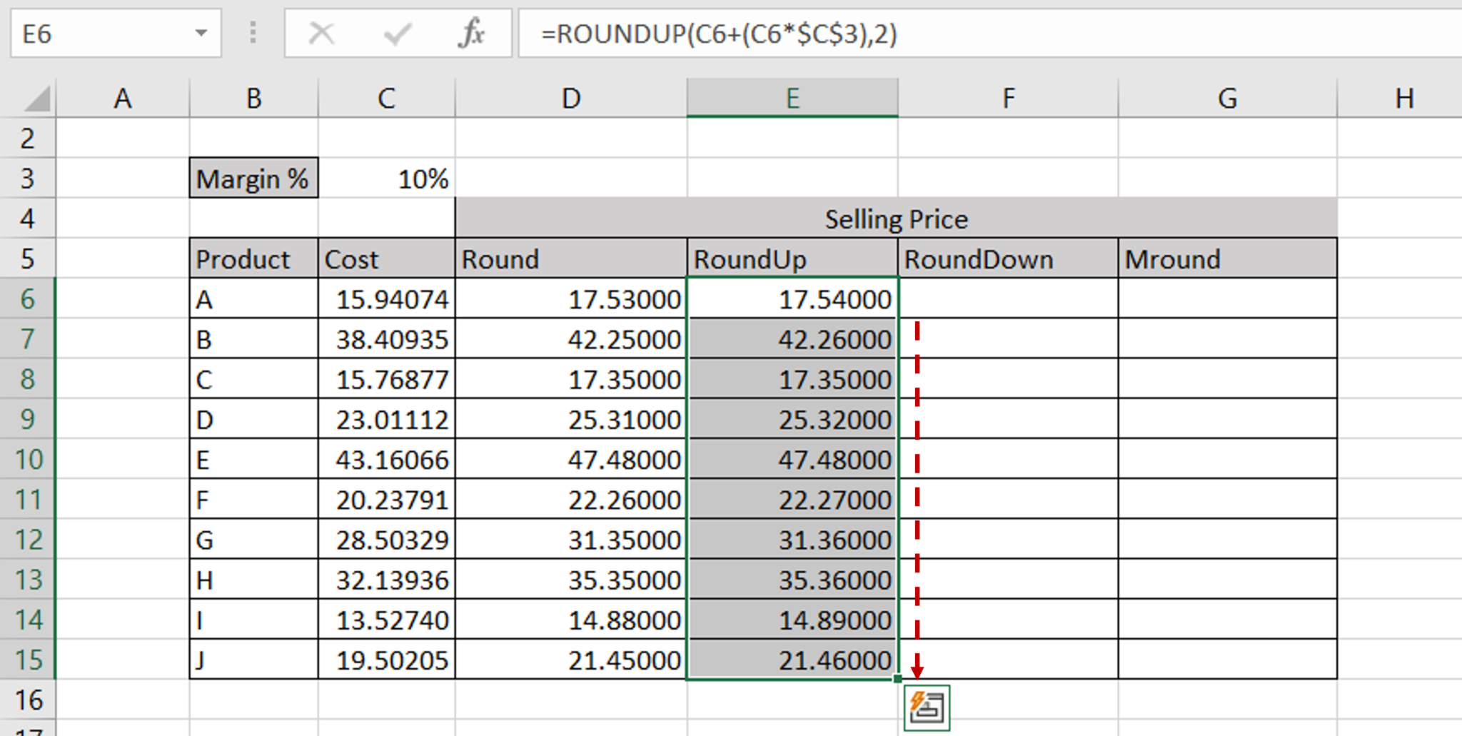 How To Add Rounding To A Formula In Excel | SpreadCheaters