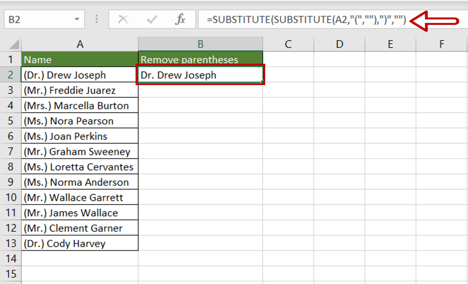 How To Remove Parentheses In Excel | SpreadCheaters