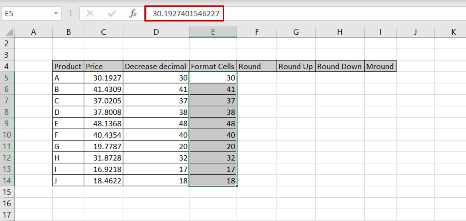 How to round to the nearest whole number in Excel - SpreadCheaters