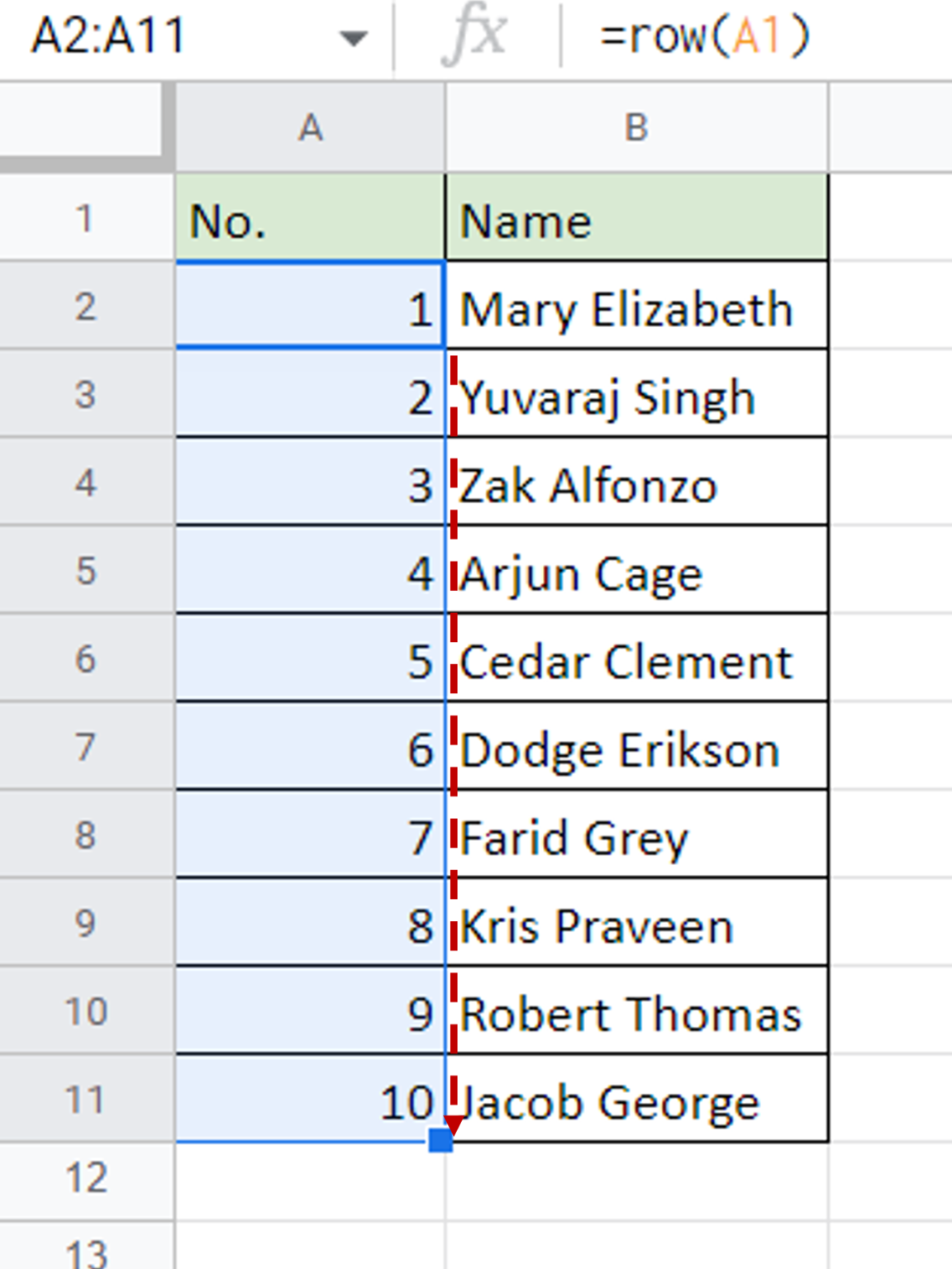 How To Number Cells In Google Sheets