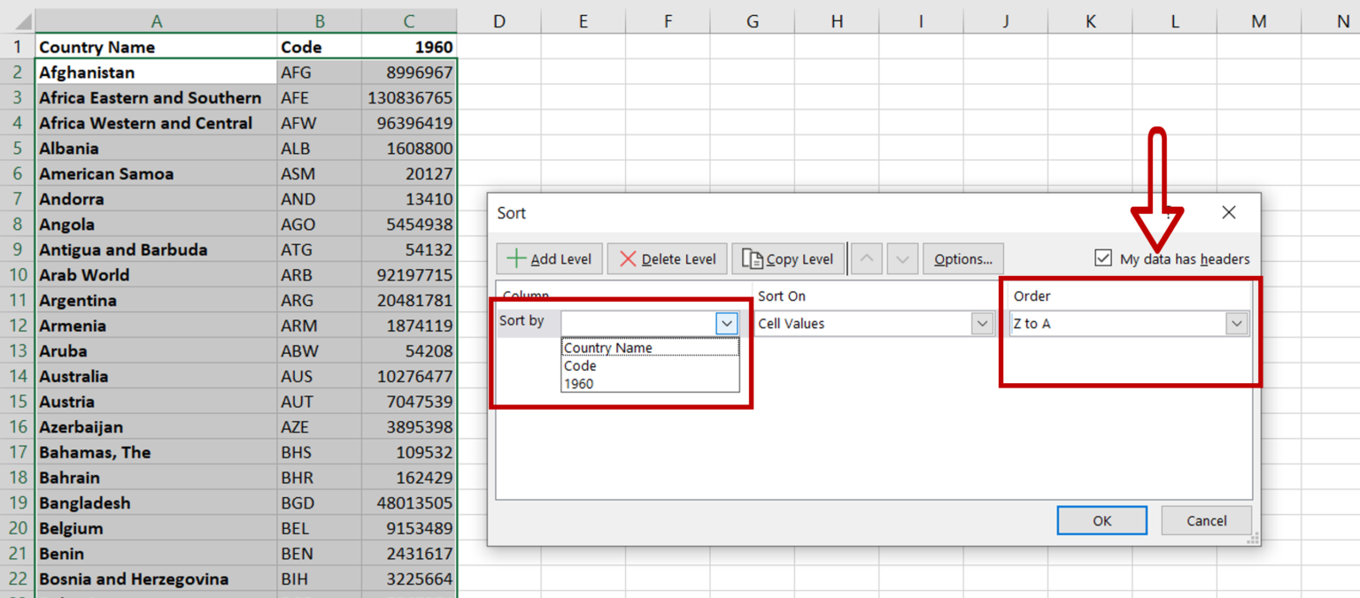 How to put excel values in alphabetical order spreadcheaters