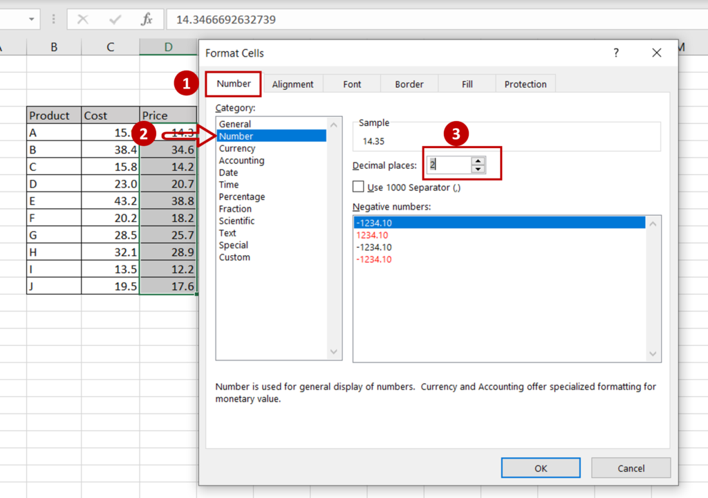 How To Change Decimal Places In Excel | SpreadCheaters