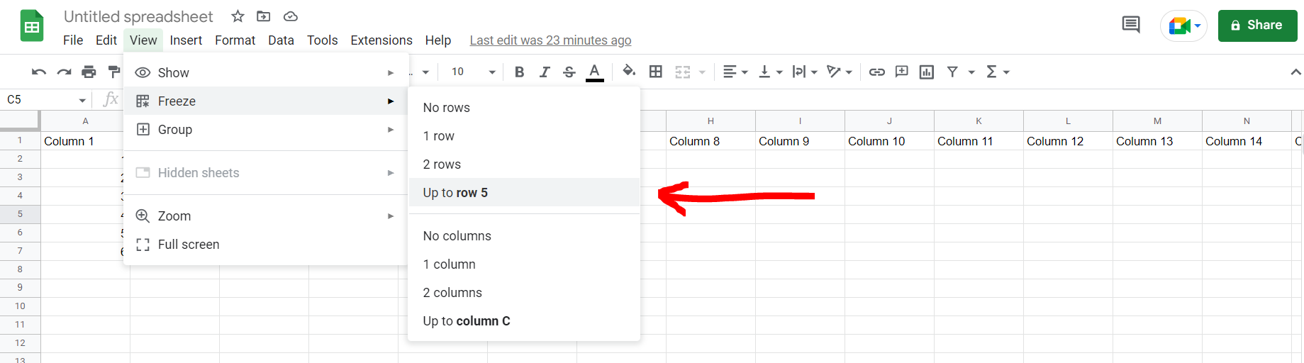 How Do You Freeze Panes In Google Sheets | SpreadCheaters