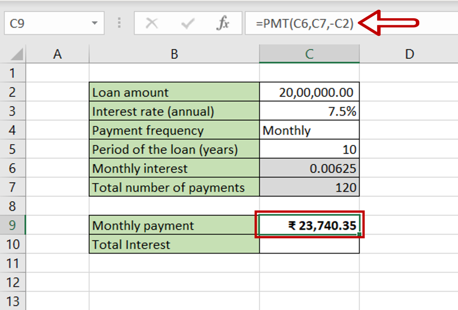 how-to-calculate-total-interest-paid-on-a-loan-in-excel-spreadcheaters