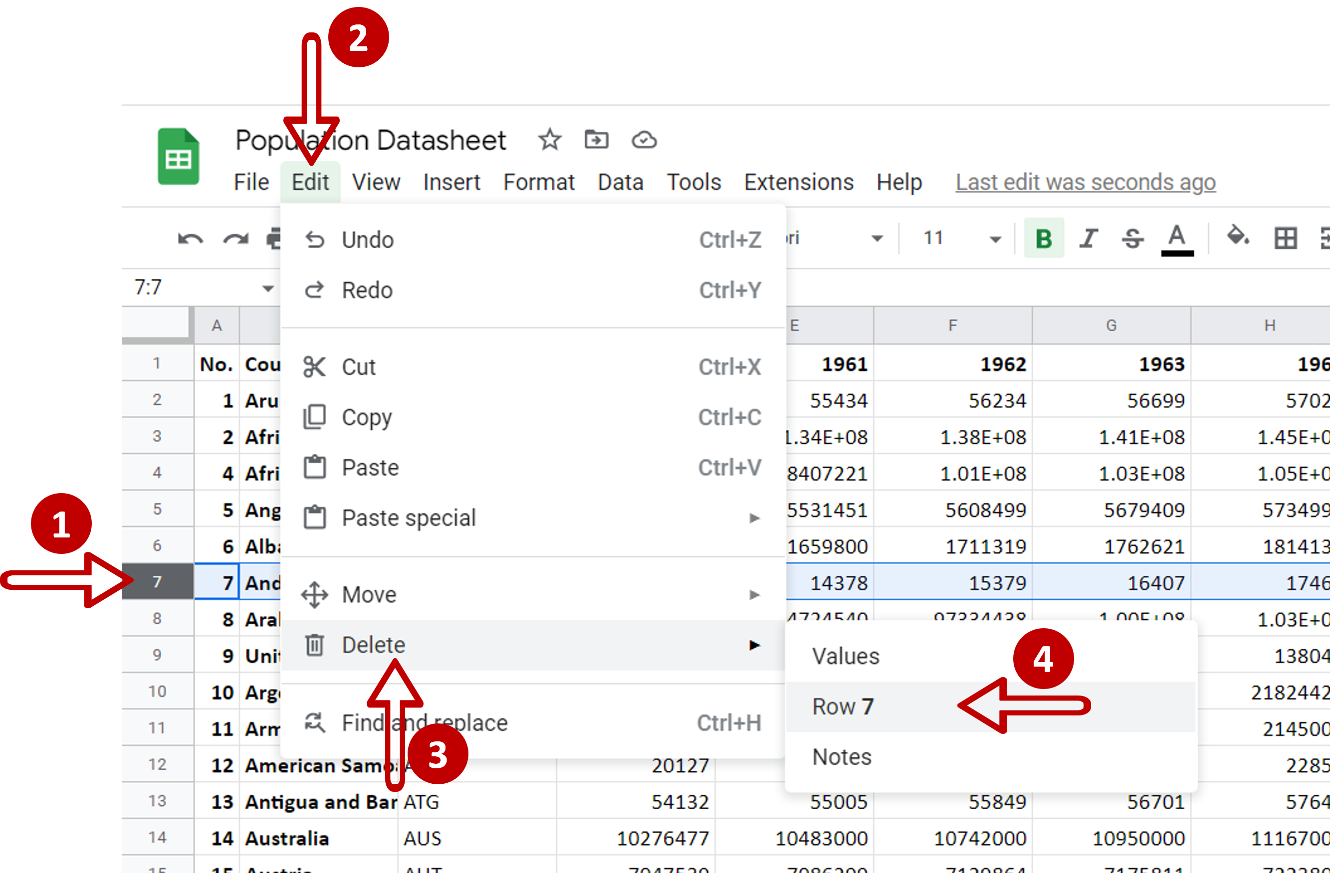 How To Delete A Row In Google Sheets SpreadCheaters