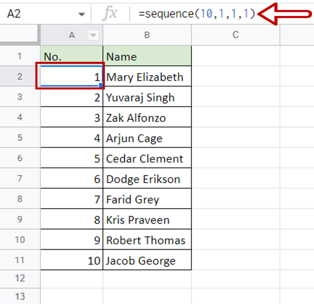 How To Number Cells In Google Sheets | SpreadCheaters