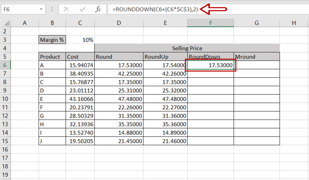 How To Add Rounding To A Formula In Excel | SpreadCheaters