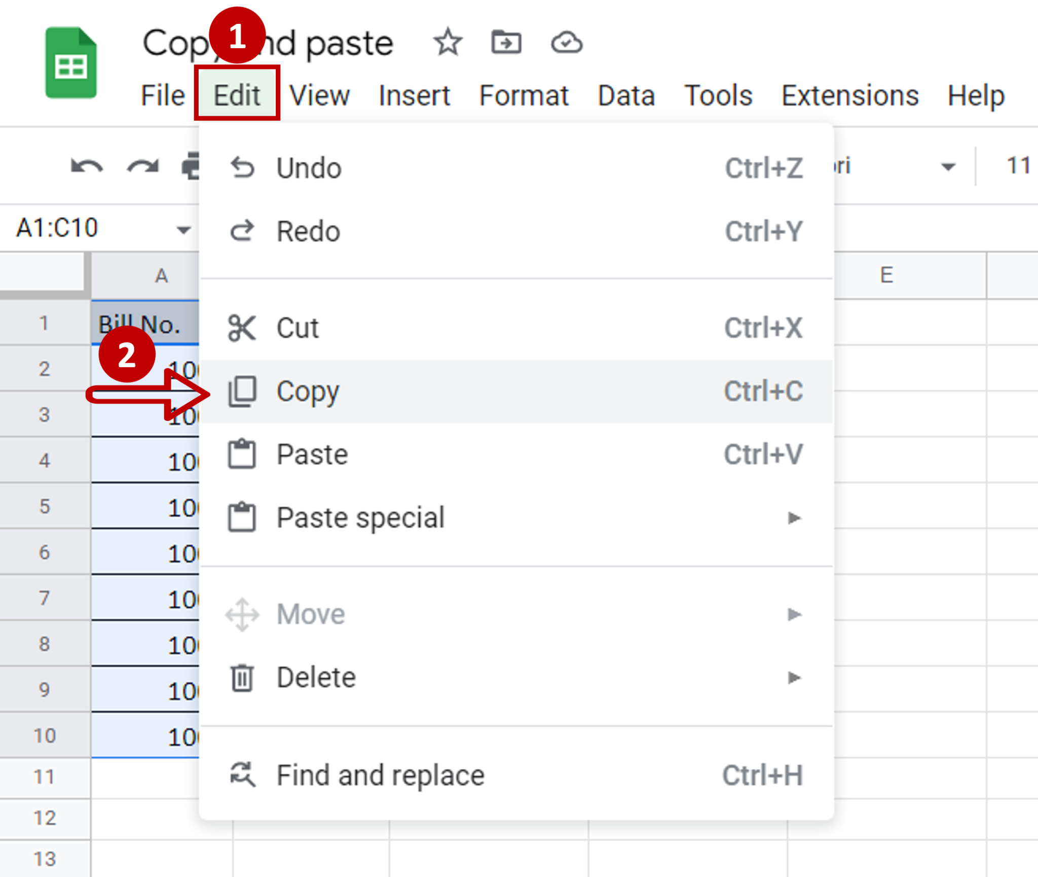 How To Copy And Paste In Google Sheets