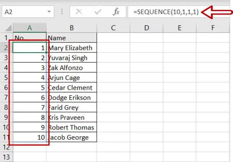 add sequential numbers in excel 2013