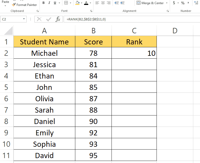 How To Calculate Class Rank Percentage In Excel | SpreadCheaters