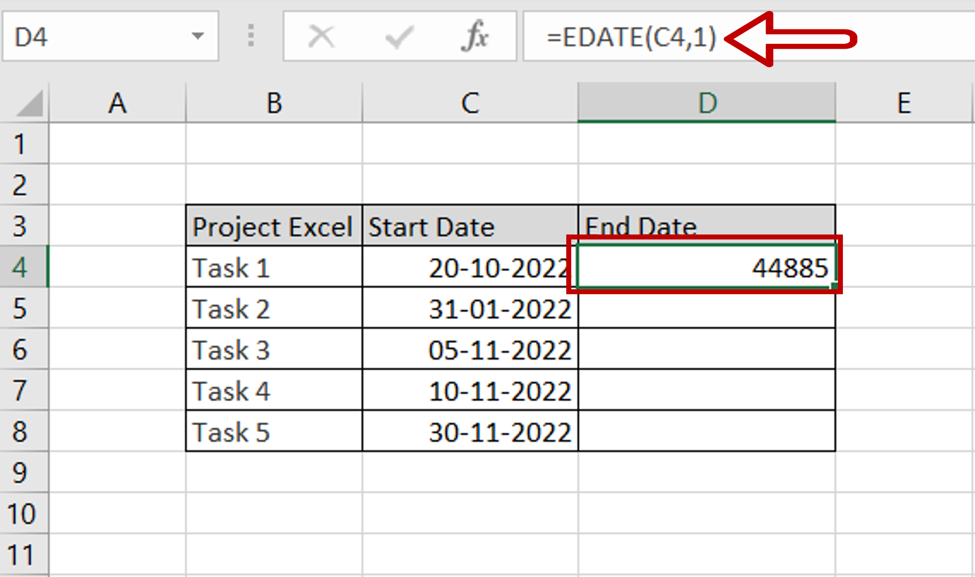 How To Add A Month To A Date In Excel | SpreadCheaters