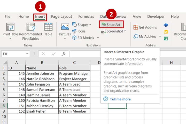 How To Create An Organizational Chart In Excel From A List | SpreadCheaters