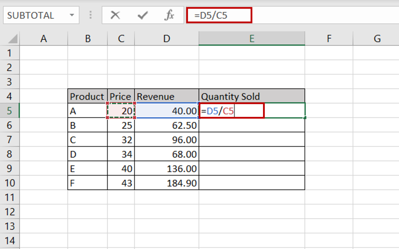 How To Divide Columns In Excel | SpreadCheaters