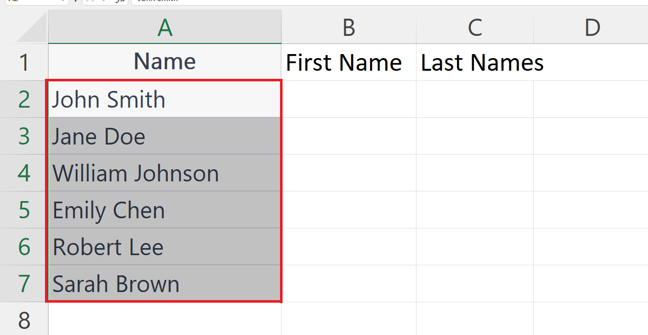 How To Split Names In Excel Into Two Columns Spreadcheaters 2899