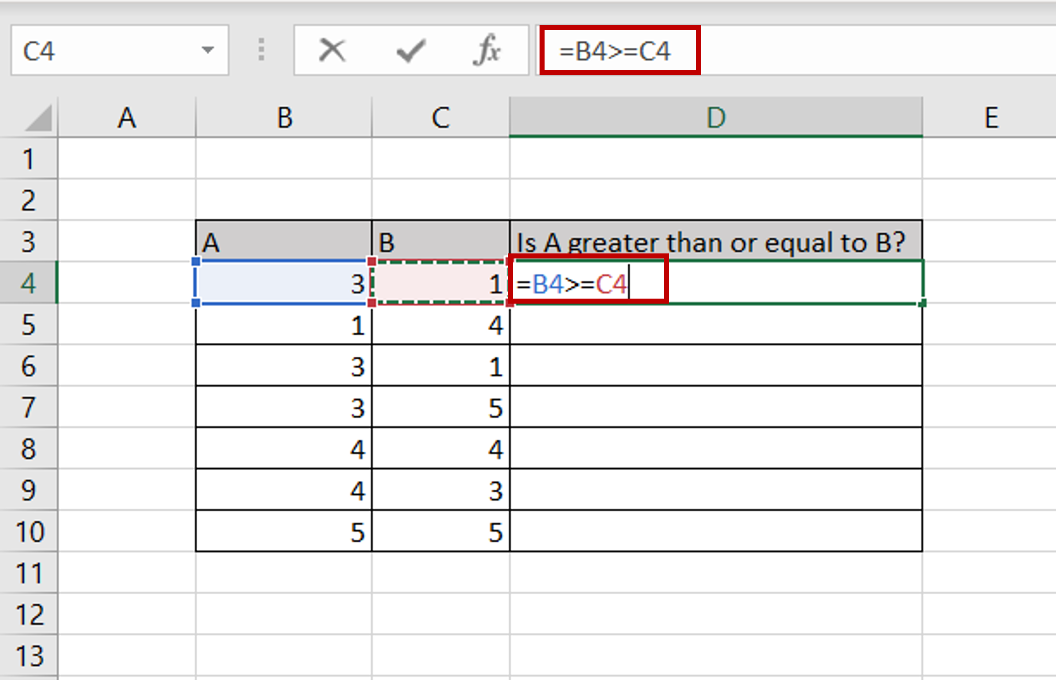 How To Type Greater Than Or Equal To In Excel Spreadcheaters 3881