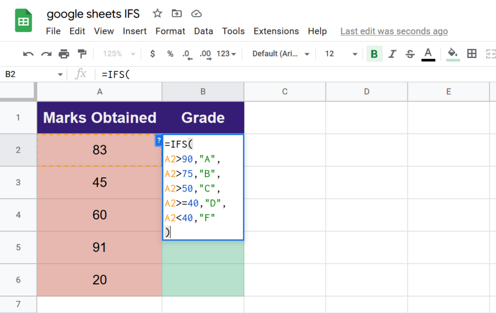 How To Use Ifs In Google Sheets