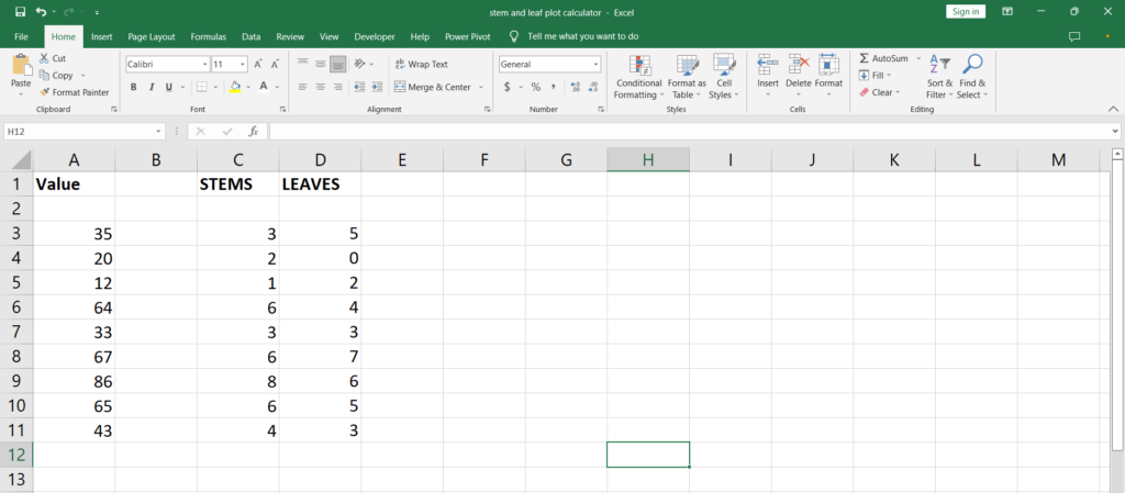 How To Calculate Stem And Leaf Plot In Excel | SpreadCheaters