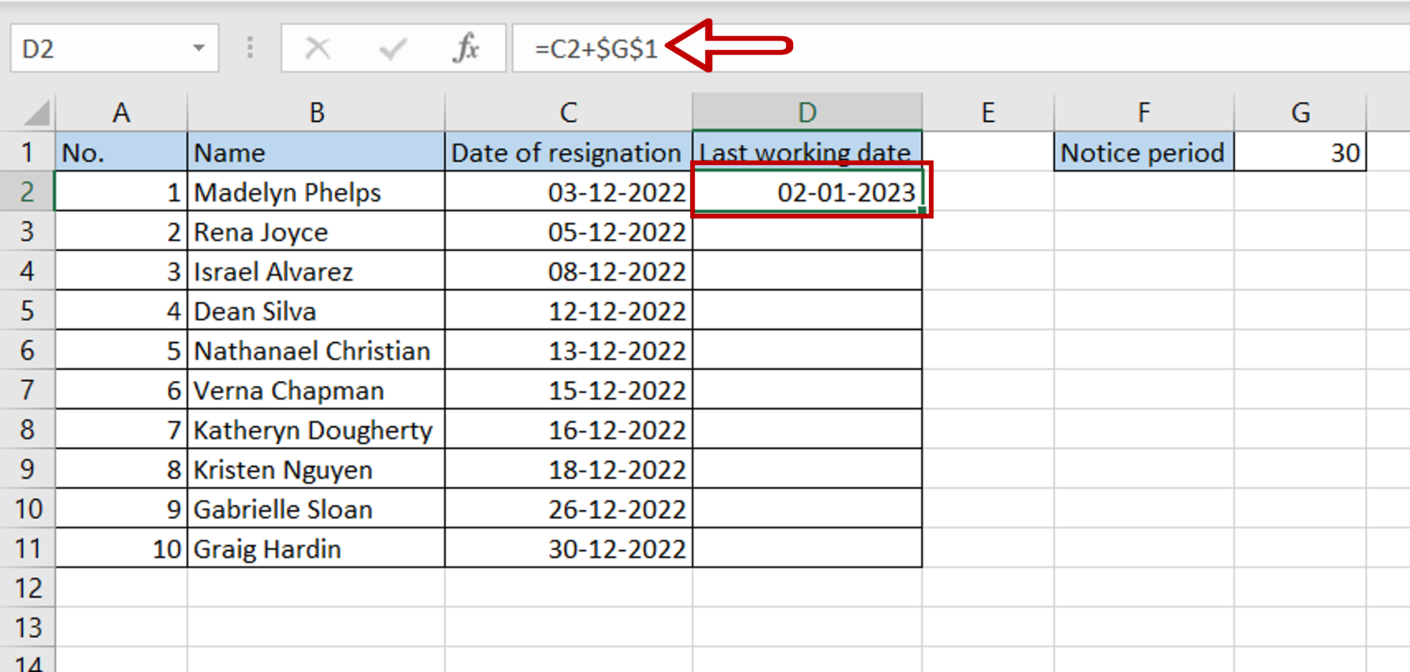 how-to-calculate-30-days-notice-in-excel-spreadcheaters