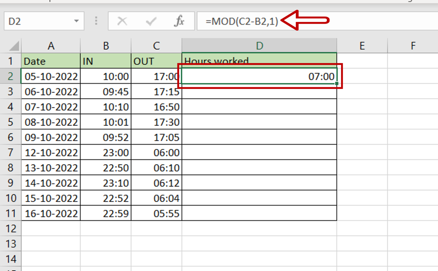 how-to-calculate-hours-worked-in-excel-using-a-24-hour-clock-spreadcheaters