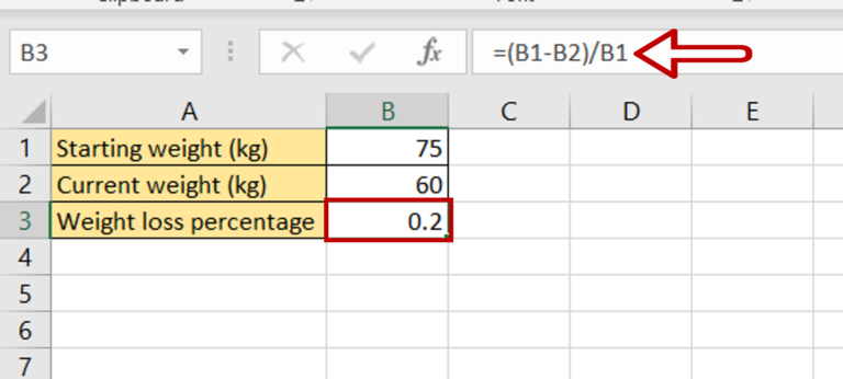 how-to-calculate-the-percentage-of-weight-loss-in-excel-spreadcheaters