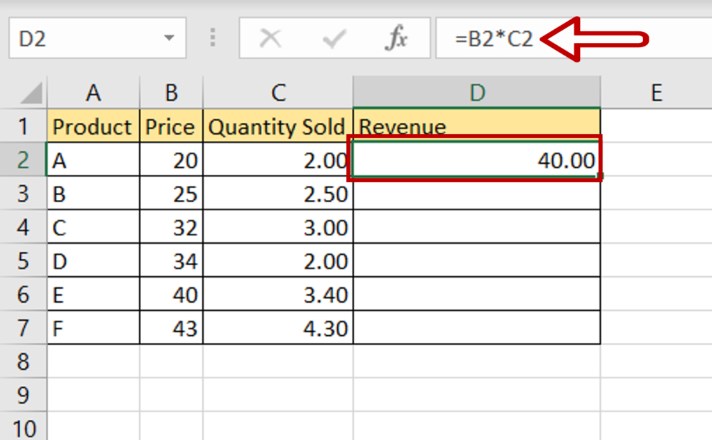 How To Calculate Total Revenue In Excel | SpreadCheaters