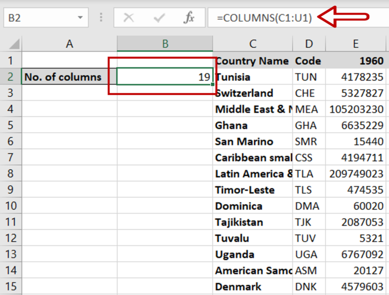 How To Count Columns In Excel Spreadcheaters 5158