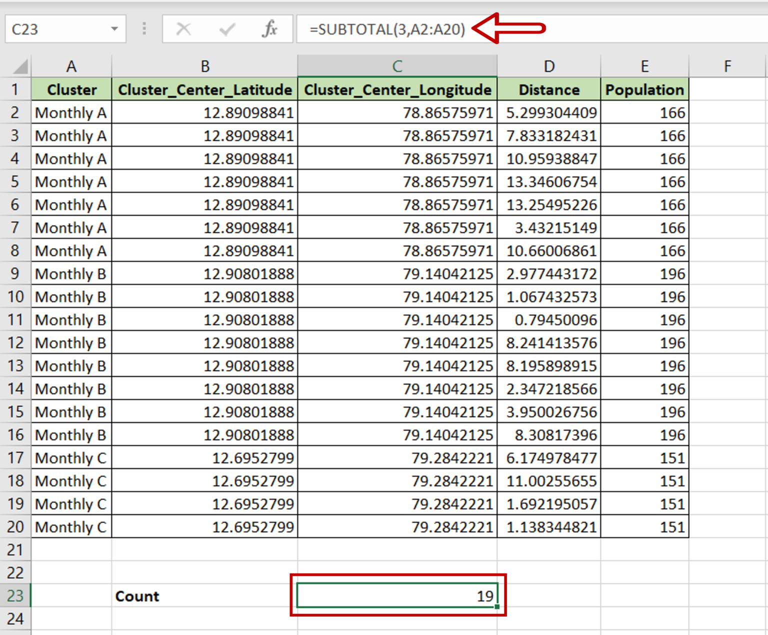 subtotal-function-in-ms-excel-sum-of-filtered-data-2020-youtube