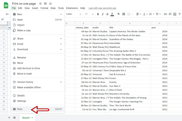 How To Print Google Sheets On One Page | SpreadCheaters