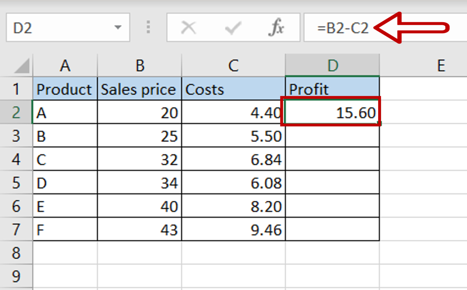 How to subtract one column from another in excel spreadcheaters