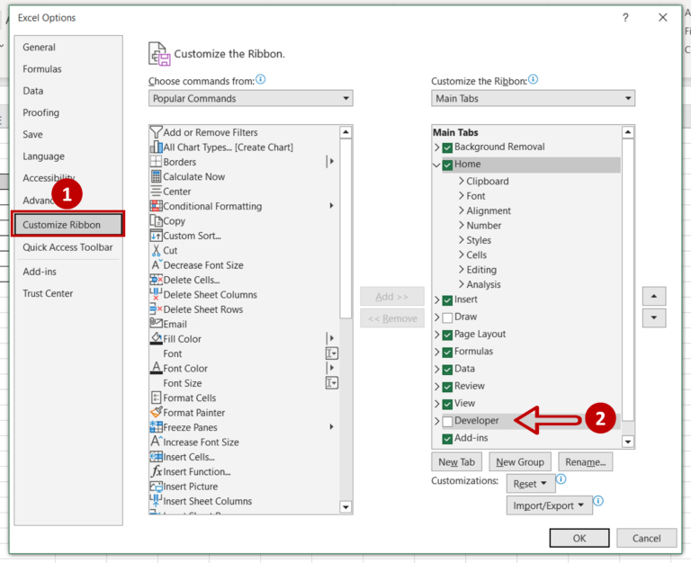 How To Add The Developer Tab In Excel | SpreadCheaters