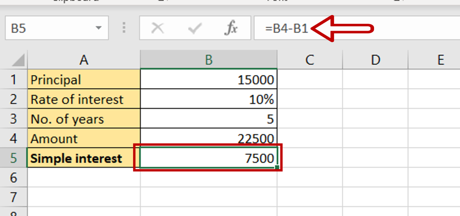 How To Calculate Simple Interest In Excel