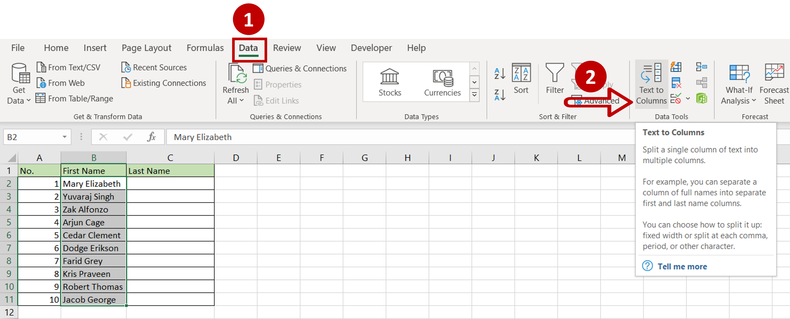 How To Convert Text To Columns In Excel | SpreadCheaters