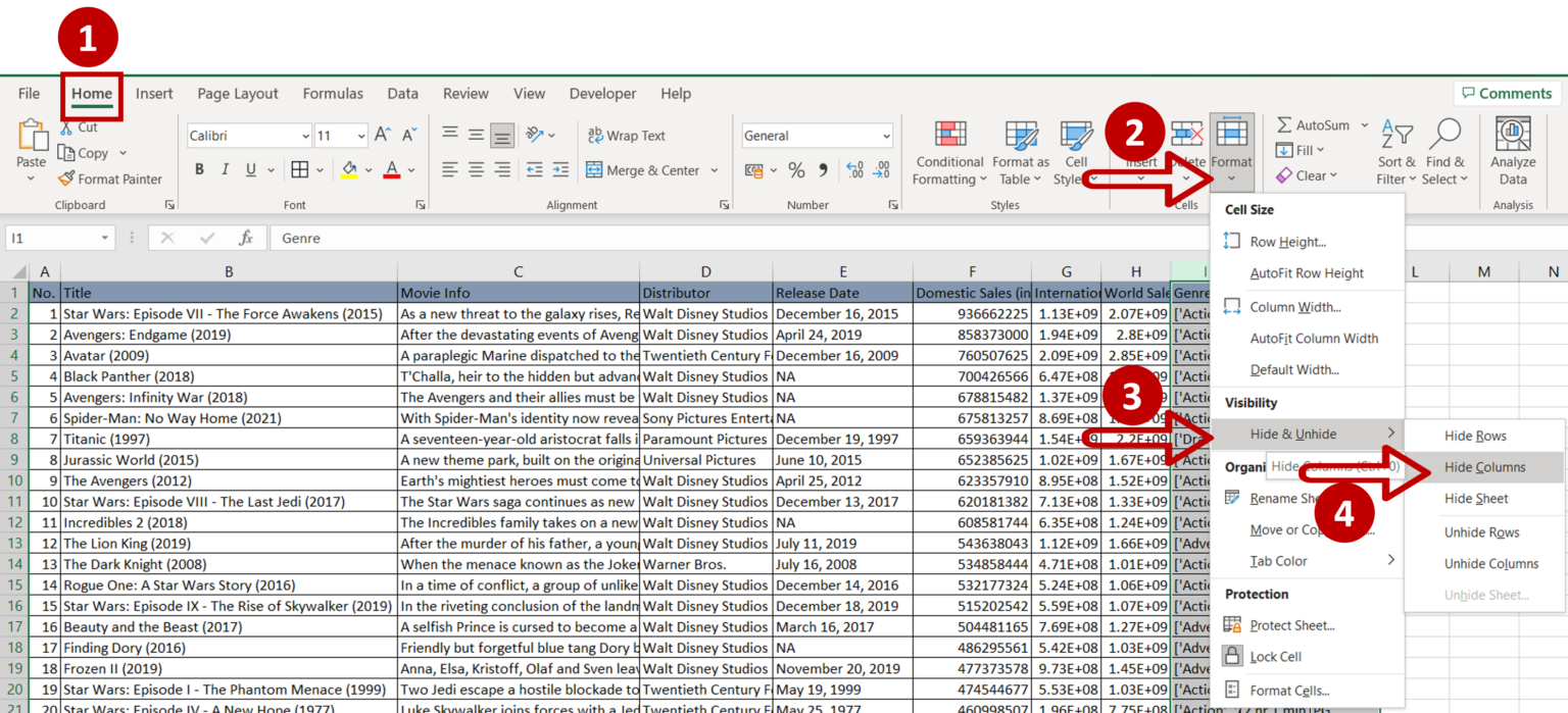 How To Hide Unused Columns In Excel | SpreadCheaters