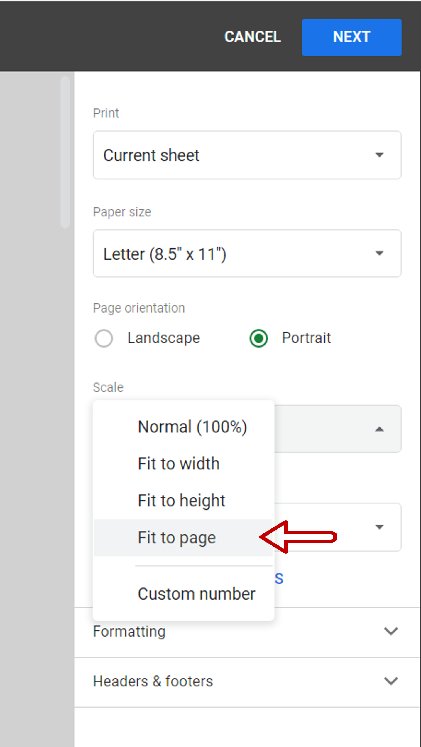 How To Print Google Sheets On One Page | SpreadCheaters