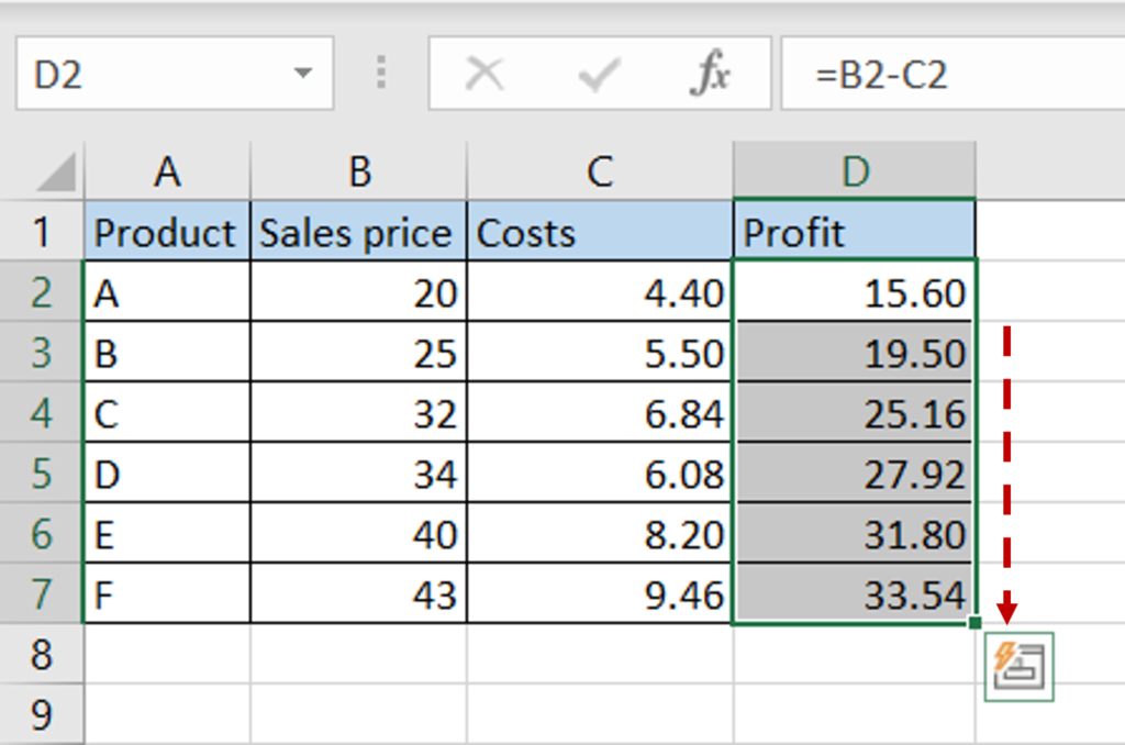 How To Subtract Two Columns In Excel | SpreadCheaters