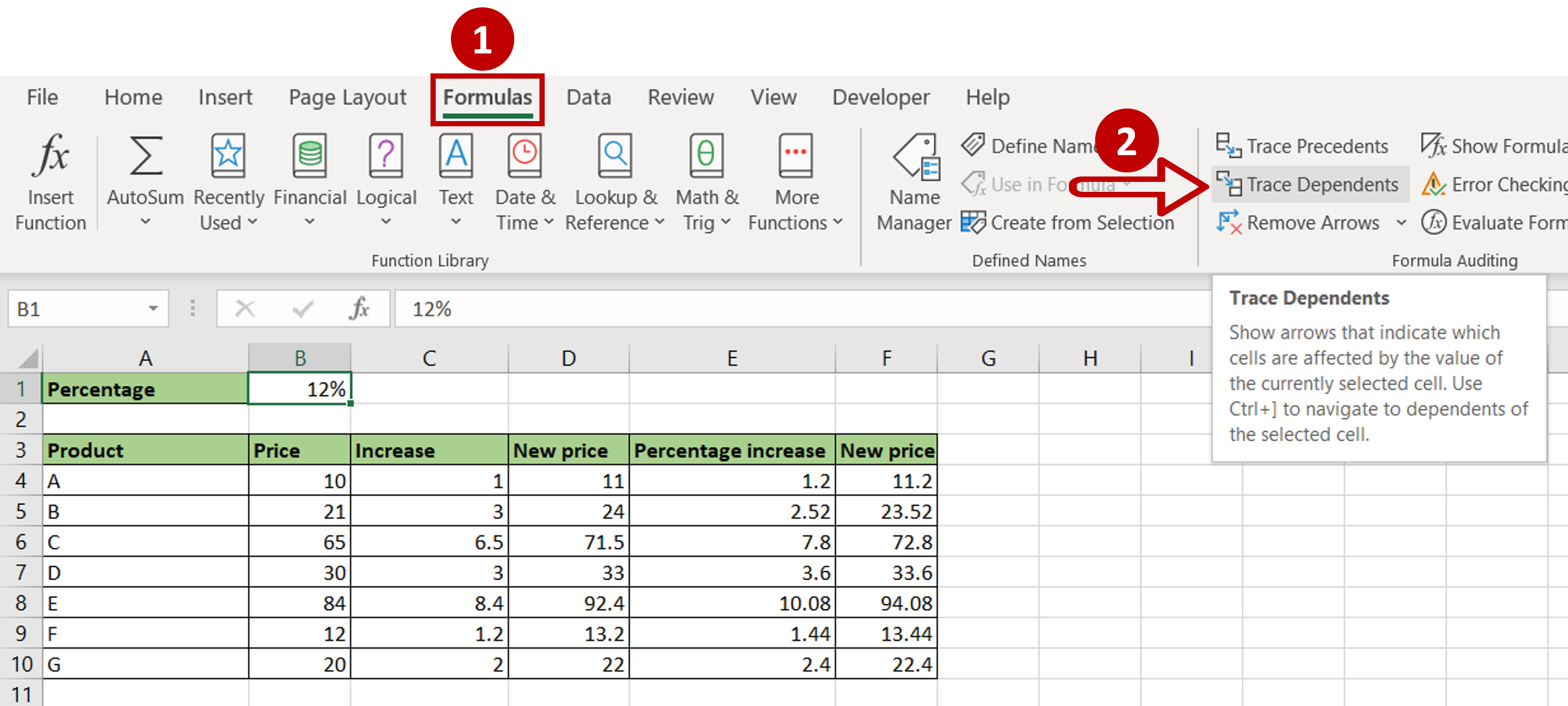 How To Trace Dependents In Excel