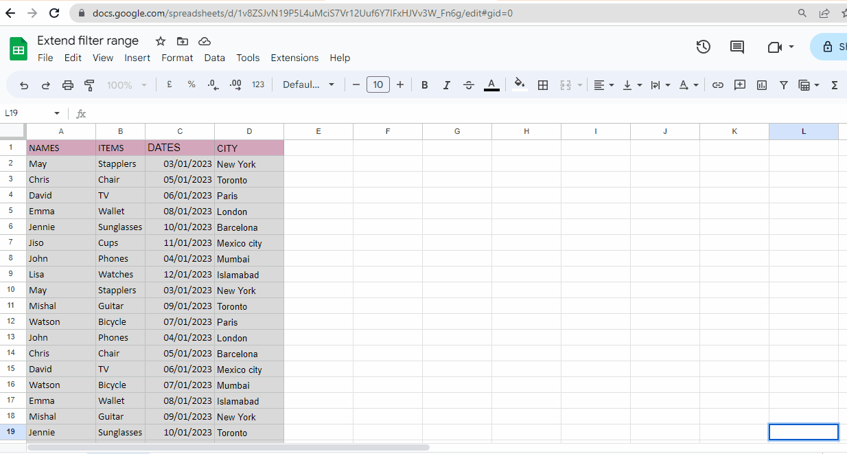 How To Extend Filter Range In Google Sheets | SpreadCheaters