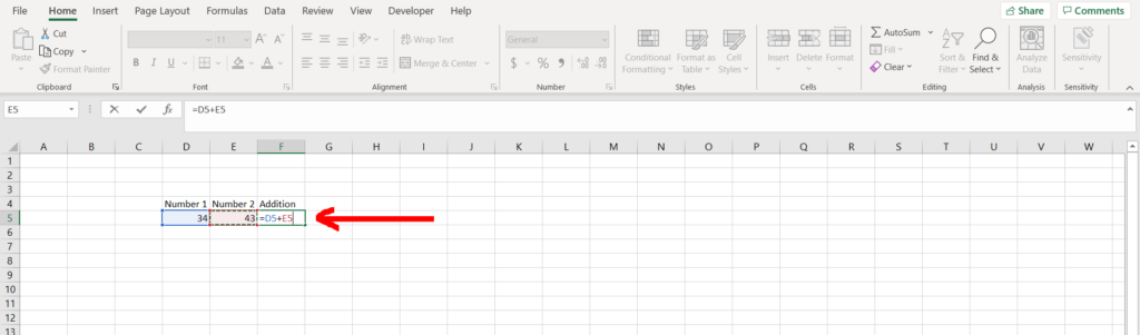 how to add up different cells on excel