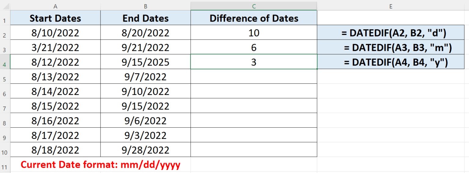 How to count date difference in excel spreadcheaters