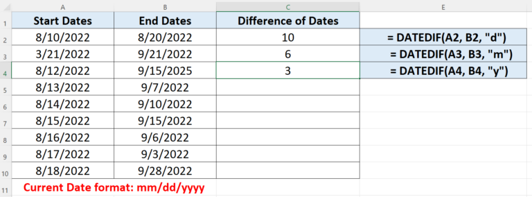 How To Count Date Difference In Excel