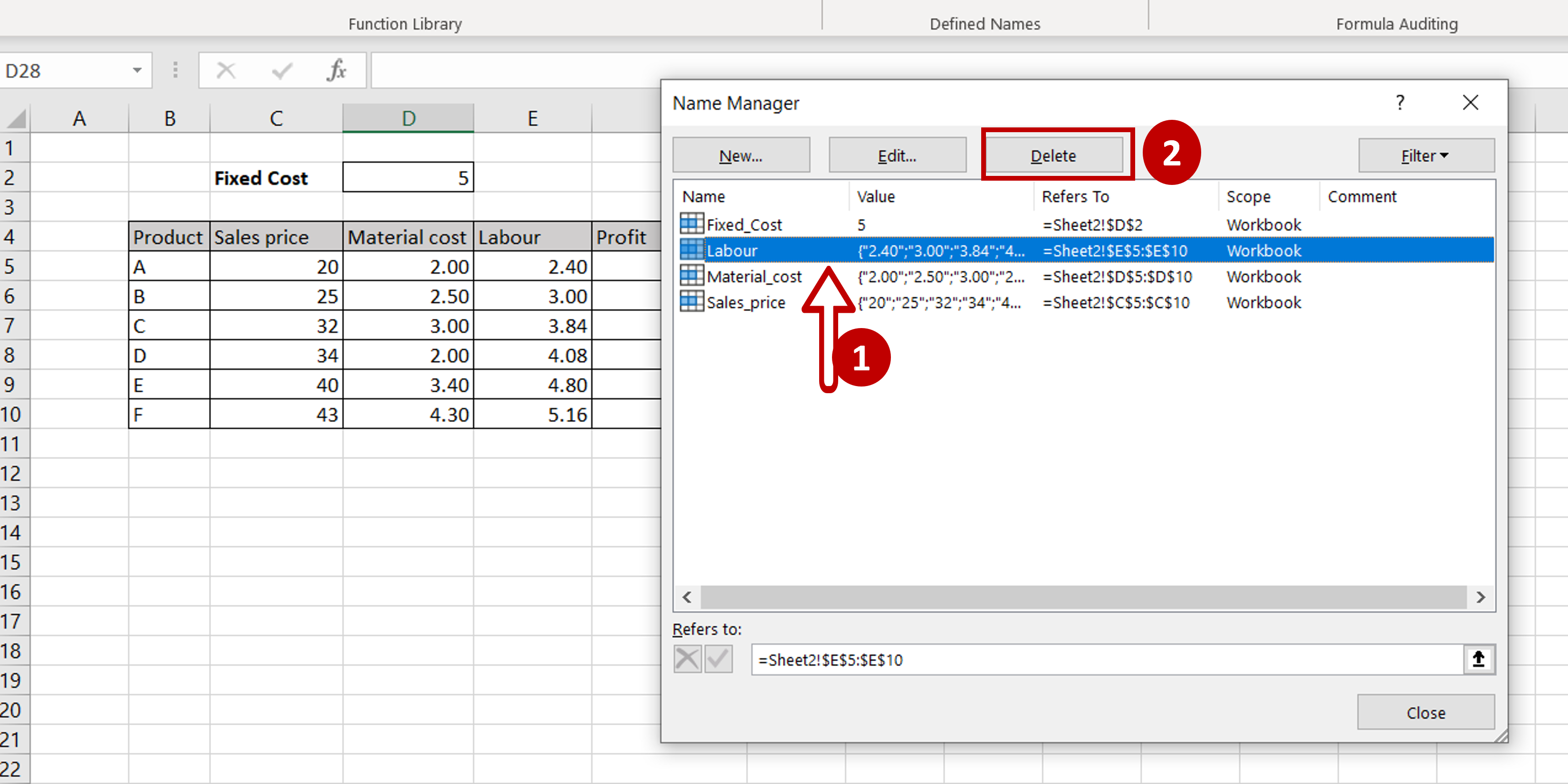 Excel Remove A Defined Name