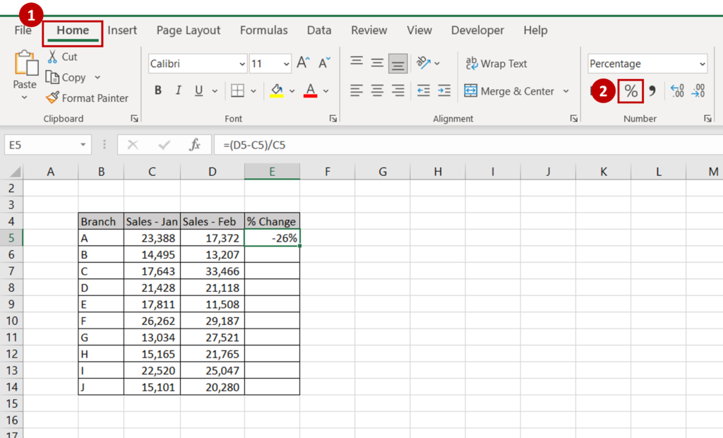 How To Calculate Variance Percentage In Excel | SpreadCheaters