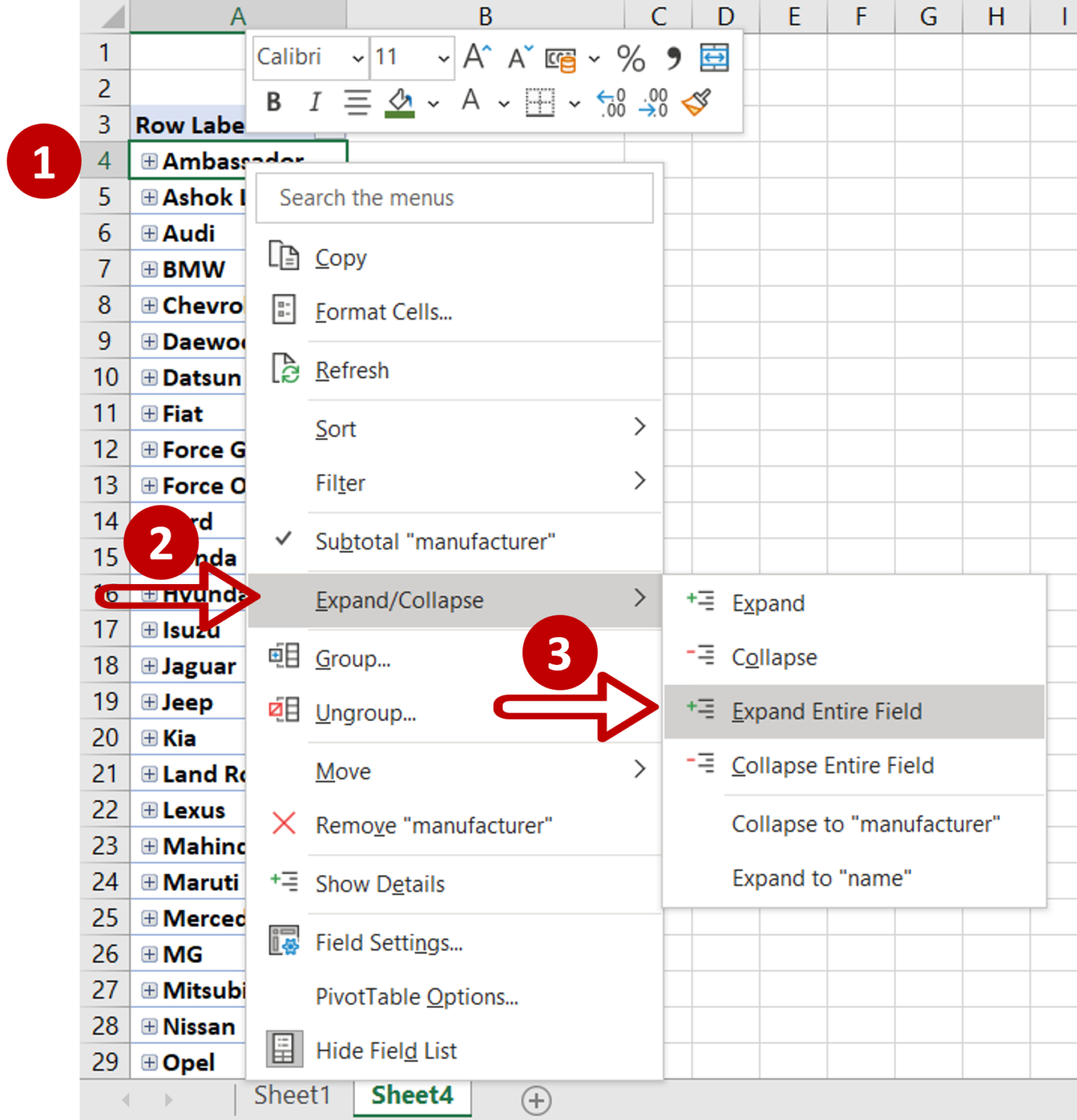 How To Collapse Rows In A Pivot Table In Excel | SpreadCheaters