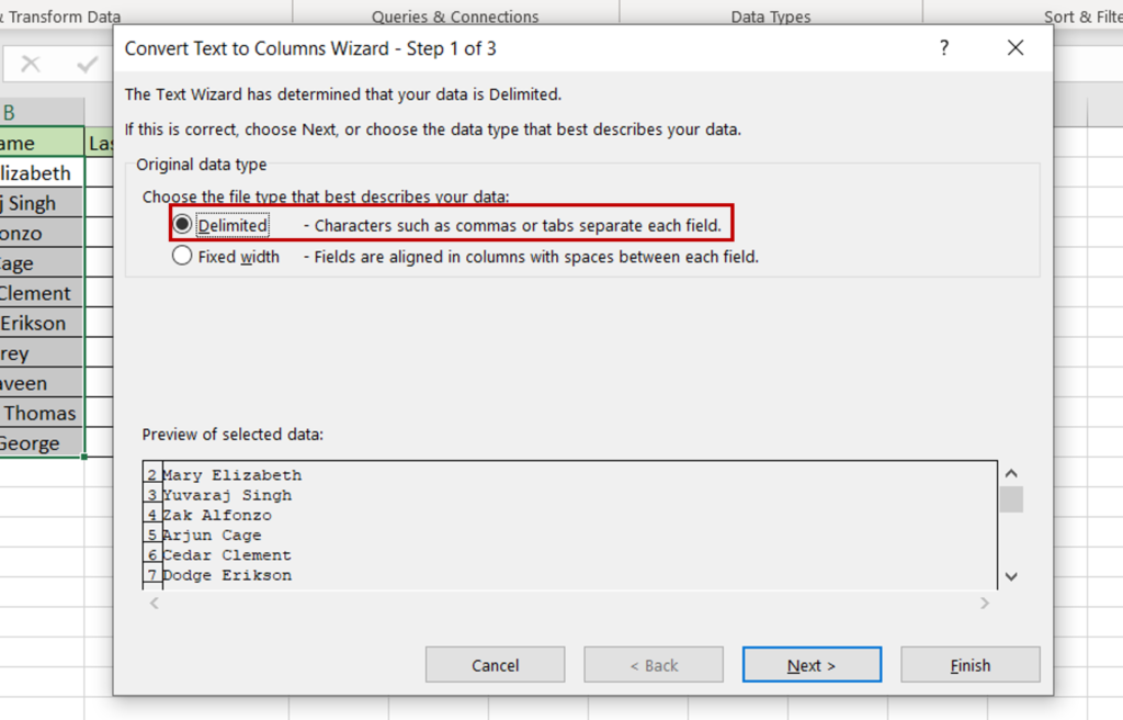 How To Convert Text To Columns In Excel | SpreadCheaters